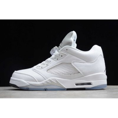 Nike Erkek Air Jordan 5 Retro Low Beyaz / Gri / Siyah Basketbol Ayakkabısı Türkiye - RG6RAMQK